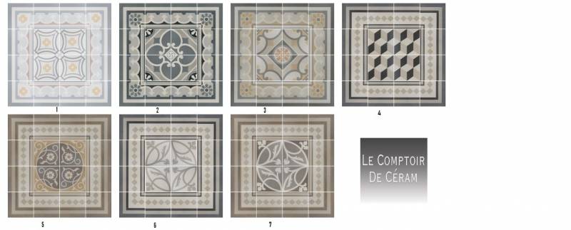 Carrelage imitation ciment style ancien Montpellier C14