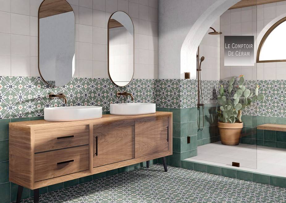 carrelage carreaux de ciment motifs vintage antidérapant R11 salle de bains retro 2026 Grenoble 38