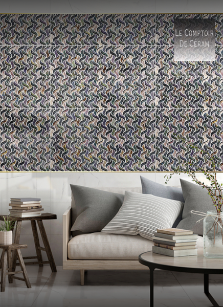 carrelage mural effet marbre poli a motifs et coloré Grenoble 38