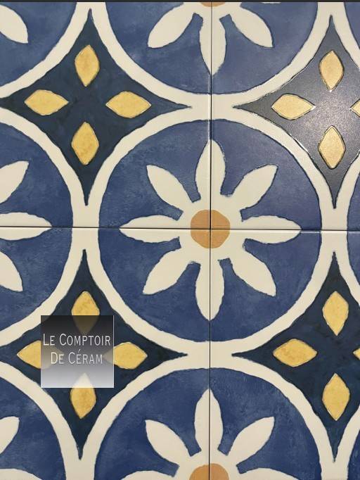 carrelage gros motifs carreaux ciment bleu blanc 2026 Nantes 44