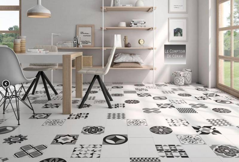 carrelage pour sol motifs retro noir et blanc 22 x 22 cm 2025 Toulouse 31